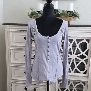 Free People Lavender Button-Up Women's Top